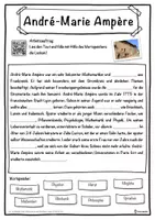 Vorschau - Unterrichtsreihen - André-Marie Ampère Lückentext mit Wortspeicher Hörverstehen und Suchsel - Seite 1