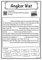 Vorschau - Unterrichtsreihen - Angkor Wat Lückentext mit Wortspeicher Hörverstehen und Suchsel - Seite 1