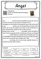 Vorschau - Unterrichtsreihen - Angst Lückentext mit Wortspeicher Hörverstehen und Suchsel - Seite 1