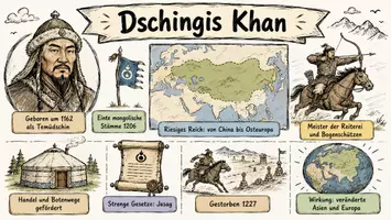 Vorschau - Arbeitsblätter - Arbeitsblätter "Dschingis Khan" + Lösung & MP3 + Infografik - Seite 1