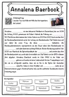 Vorschau - Unterrichtsreihen - Annalena Baerbock Lückentext mit Wortspeicher Hörverstehen und Suchsel - Seite 1