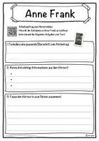 Vorschau - Unterrichtsreihen - Anne Frank Lückentext mit Wortspeicher Hörverstehen und Suchsel - Seite 3