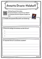 Vorschau - Unterrichtsreihen - Annette Droste-Hülshoff Lückentext mit Wortspeicher Hörverstehen und Suchsel - Seite 3