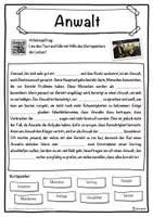 Vorschau - Unterrichtsreihen - Anwalt Lückentext mit Wortspeicher Hörverstehen und Suchsel - Seite 1