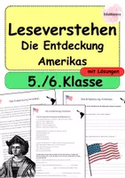 Vorschau - Arbeitsblätter - Leseverstehen 5./6. Klasse | Sachtext „Die Entdeckung Amerikas“ mit Aufgaben & Lösungen - Deckblatt