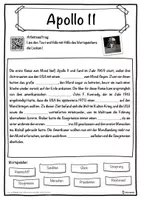 Vorschau - Unterrichtsreihen - Apollo 11 Lückentext mit Wortspeicher Hörverstehen und Suchsel - Seite 1