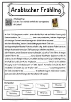Vorschau - Unterrichtsreihen - Arabischer Frühling Lückentext mit Wortspeicher Hörverstehen und Suchsel - Seite 1