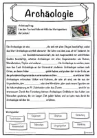 Vorschau - Unterrichtsreihen - Archäologie Lückentext mit Wortspeicher Hörverstehen und Suchsel - Seite 1