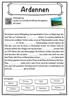 Vorschau - Unterrichtsreihen - Ardennen Lückentext mit Wortspeicher Hörverstehen und Suchsel - Seite 1