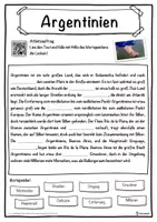 Vorschau - Unterrichtsreihen - Argentinien Lückentext mit Wortspeicher Hörverstehen und Suchsel - Seite 1