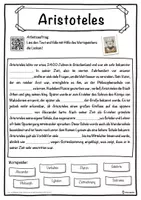 Vorschau - Unterrichtsreihen - Aristoteles Lückentext mit Wortspeicher Hörverstehen und Suchsel - Seite 1