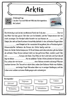 Vorschau - Unterrichtsreihen - Arktis Lückentext mit Wortspeicher Hörverstehen und Suchsel - Seite 1