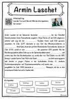 Vorschau - Unterrichtsreihen - Armin Laschet Lückentext mit Wortspeicher Hörverstehen und Suchsel - Seite 1