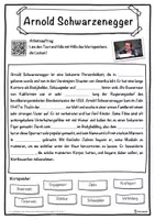 Vorschau - Unterrichtsreihen - Arnold Schwarzenegger Lückentext mit Wortspeicher Hörverstehen und Suchsel - Seite 1