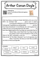 Vorschau - Unterrichtsreihen - Arthur Conan Doyle Lückentext mit Wortspeicher Hörverstehen und Suchsel - Seite 1