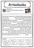Vorschau - Unterrichtsreihen - Artischocke Lückentext mit Wortspeicher Hörverstehen und Suchsel - Seite 1