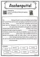 Vorschau - Unterrichtsreihen - Aschenputtel Lückentext mit Wortspeicher Hörverstehen und Suchsel - Seite 1