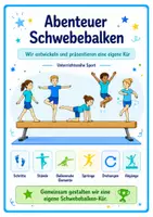 Vorschau - Stundenentwürfe - Abenteuer Schwebebalken – Stationskarten zur eigenen Kür im Sportunterricht mit Bewertungsraster - Deckblatt