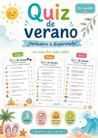 Vorschau - Arbeitsblätter - Spanisch Sommer / Verano – Quiz & Leseverständnis für den Spanischunterricht zum Schuljahresende - Deckblatt