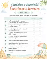 Vorschau - Arbeitsblätter - Spanisch Sommer / Verano – Quiz & Leseverständnis für den Spanischunterricht zum Schuljahresende - Seite 1