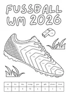 Vorschau - Arbeitsblätter - Rechenmalblatt WM 2026 Klasse 1 - LEICHT Zahlenraum bis 10 - Seite 1