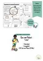Vorschau - Arbeitsblätter - Quiz zum Podcast: Fußball (Hörprotokoll zum Podcast mit QR - Code + Quiz und Lösungsblatt) - Deckblatt
