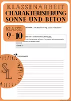 Vorschau - Klassenarbeiten - Klassenarbeit "Sonne und Beton" Lukas, Julius, Gino, Sanchez + Erwartungshorizont - Deckblatt
