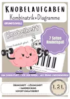 Vorschau - Arbeitsblätter - Knobelaufgaben Kombinatorik/Diagramme - 7 Seiten zum Rechnen, Knobeln und Rätseln - für die Grundschule ab Klasse 3 - Deckblatt