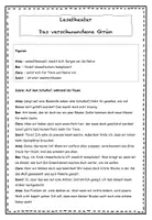 Vorschau - Spiele - Rollenspiel / Lesetheater zum Thema Umweltschutz: "Das verschwundene Grün" (4.-6. Klasse, Leseförderung; DaZ-geeignet) - Deckblatt