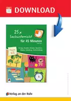 Vorschau - Stundenentwürfe - 25 x Sachunterricht für 45 Minuten – Klasse 1/2: Fertige Stunden: Bäume, Haustiere, Körper, Schulweg, Zeiteinteilung - Seite 1