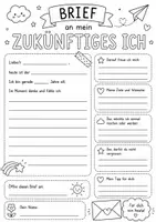 Vorschau - Arbeitsblätter - Vorlage für einen Brief an mein Zukunfts-Ich - Seite 1