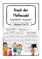 Vorschau - Stationenlernen - Knack den Mathecode! - Addition und Subtraktion im Zahlenraum 20 - Deckblatt