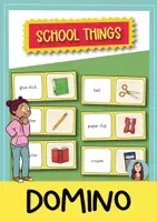Vorschau - Spiele - School Objects Domino Game | Englischunterricht Grundschule | Wortschatztraining zu School Supplies | 2 Differenzierte Versionen - Deckblatt