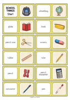 Vorschau - Spiele - School Objects Domino Game | Englischunterricht Grundschule | Wortschatztraining zu School Supplies | 2 Differenzierte Versionen - Seite 2