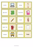 Vorschau - Spiele - School Objects Domino Game | Englischunterricht Grundschule | Wortschatztraining zu School Supplies | 2 Differenzierte Versionen - Seite 3