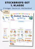 Vorschau - Arbeitsblätter - Steckbrief 1. Klasse Einschulung | Das bin ich Arbeitsblatt | Mal-Steckbrief Schulanfang Grundschule - Deckblatt