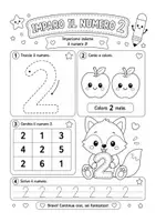 anteprima - Esercizi - Primi numeri - Quaderno in bianco e nero - Pagina 2