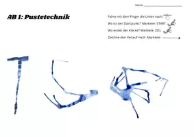 Vorschau - Arbeitsblätter - Pustetechnik: Stationenarbeit (Kunst) - Seite 1