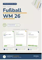 Vorschau - Stundenentwürfe - Fußball WM 2026 - Klasse 4 - 3-fach differenziert (Aufgaben + Lösungen, Steckbriefe zur deutschen WM- Gruppe) - GRATIS - Seite 1