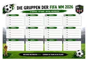 Vorschau - Poster - Fußball-WM 2026: WM-Wand für das Klassenzimmer | Turnierbaum, Gruppen & Deko - Seite 2