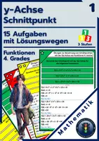 Vorschau - Arbeitsblätter - Schnittpunkt y-Achse | 15 Aufgaben & Lösung (3 Levels) - Deckblatt