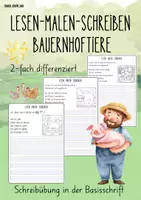 Vorschau - Arbeitsblätter - Bauernhof: Lesen, malen und schreiben - 1. und 2.Klasse - Deckblatt