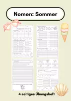 Vorschau - Arbeitsblätter - Nomen Übungsheft Sommer 2.Klasse 3.Klasse - Deckblatt