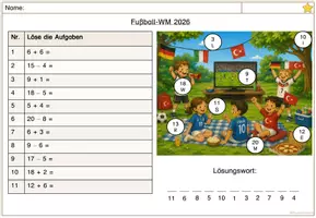 Vorschau - Arbeitsblätter - Rechenspur Fußballweltmeisterschaft - Deckblatt