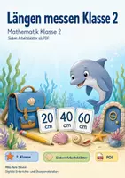 Vorschau - Arbeitsblätter - Längen messen Klasse 2 | Mathematik Klasse 2 | 7 Arbeitsblätter als PDF - Deckblatt