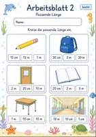 Vorschau - Arbeitsblätter - Messen mit Meter und Zentimeter | Mathematik Klasse 2 | 7 Arbeitsblätter als PDF - Seite 2