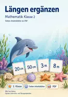Vorschau - Arbeitsblätter - Längen ergänzen | Mathematik Klasse 2 | 7 Arbeitsblätter als PDF - Deckblatt