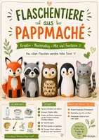 Vorschau - Mal- und Bastelvorlagen - Tierflasche aus Pappmache - Deckblatt