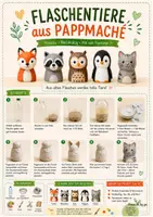 Vorschau - Mal- und Bastelvorlagen - Tierflasche aus Pappmache - Seite 1