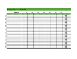 Vorschau - Anderer Materialtyp - Excel Notenliste - Zeugnis Note berechnen (Semester und Gesamt) - Deckblatt
